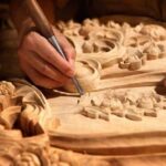 Carving wood background